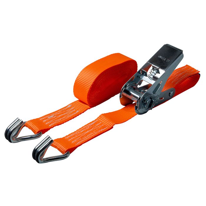 Sjorband met ratel – 25 mm x – 500 daN – Oranje