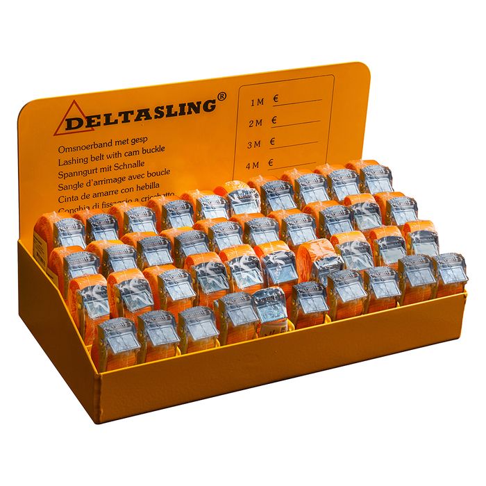 Presentatiebox met 40 omsnoerbanden met gesp – 25 mm – 1 / 2 / 3 /